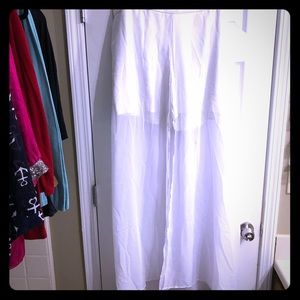White Dress Shorts/Split Sheer Skirt